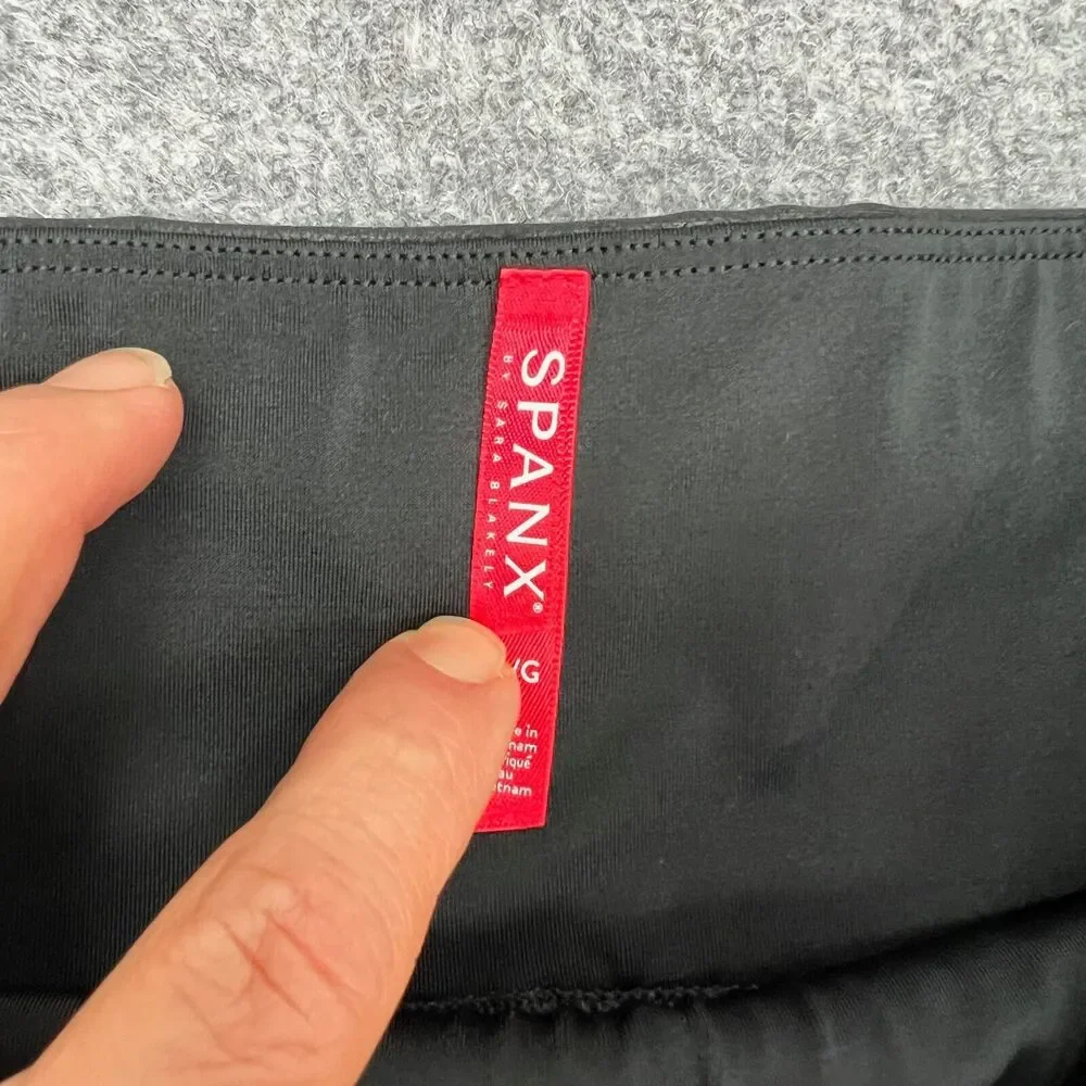 Spanx Leggings Womens L Large Black Faux Leather High Rise Stretch Pull On Yoga